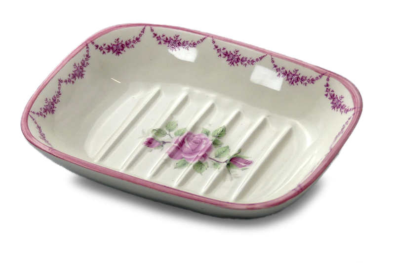 Seifenschale Rose, eckig Seifenschale Rose, eckig